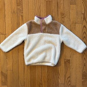 Little Earth Cream and Brown Fleece Jacket